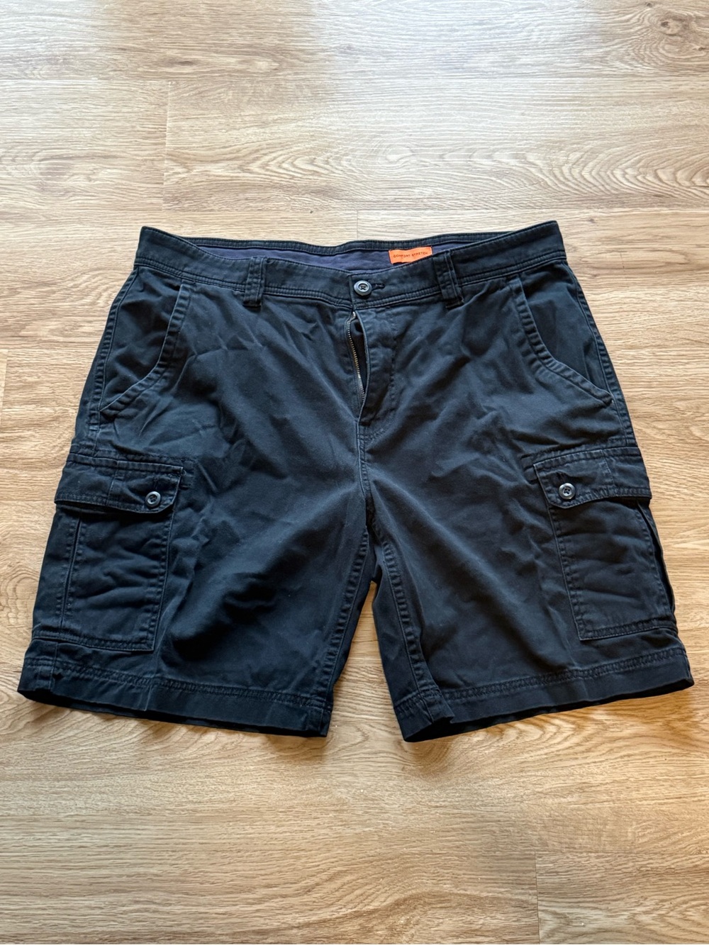 St. John's Bay Black Cargo Shorts with Button-Flap Pockets